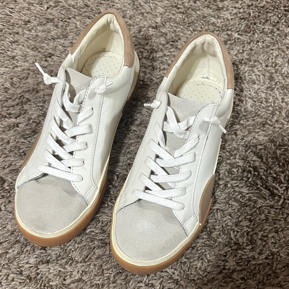 Dolce Vita White and Tan Sneakers